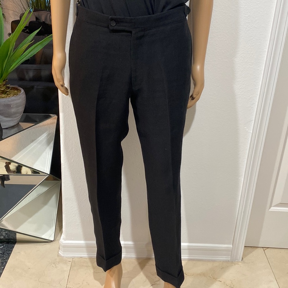 Men’s Phineas Cole Black Vest Linen Suit in Size 38 Long